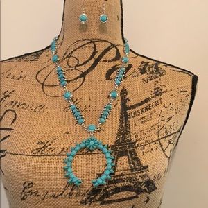 Southwestern Turquoise Necklace and Earrings